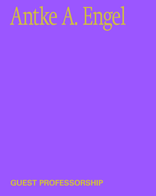 Gelbe Schrift auf Lila: Antke A. Engel, Guest Professorship