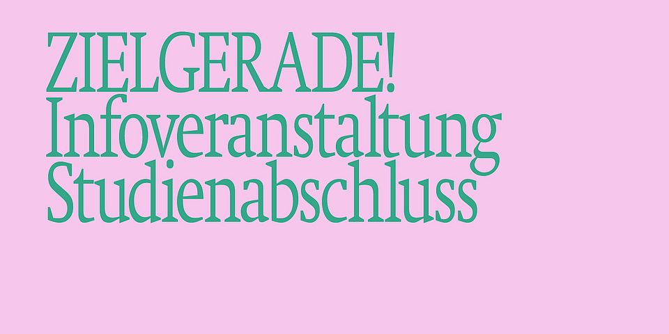 Informationsveranstaltung Studienabschluss Zielgerade