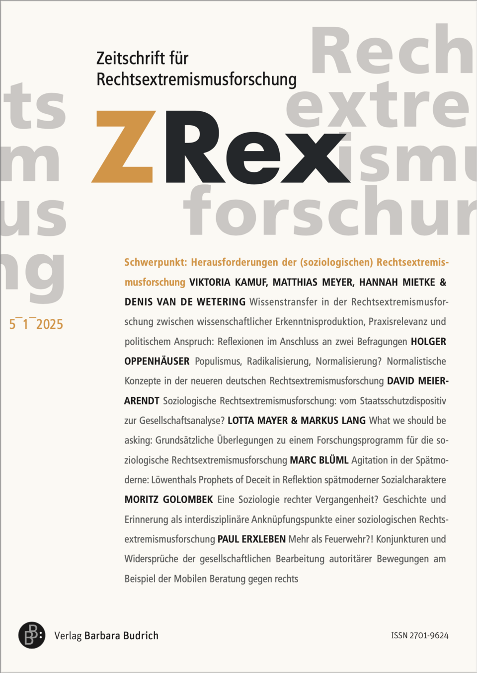 Cover Zeitschrift ZRex